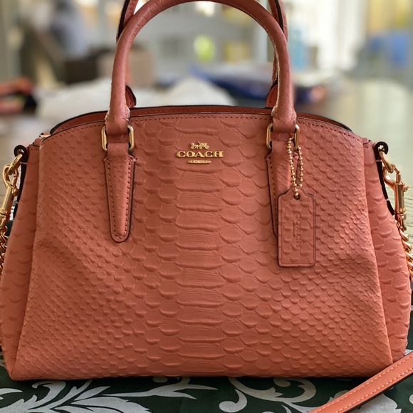 Coach Handbags - NEW coach BAG leather crossbody PYTHON MIN SAGE